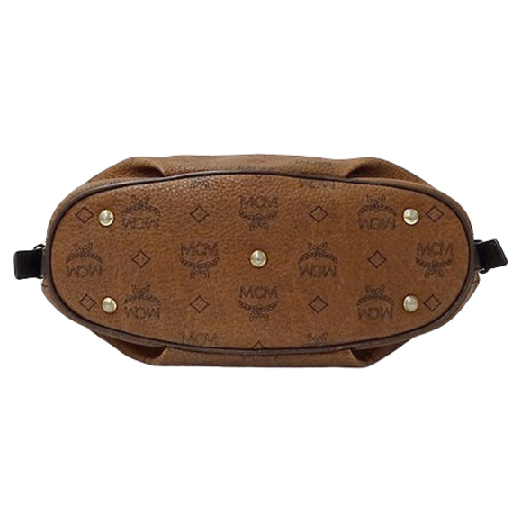 MCM Logo Gram Shoulder Bag Brown - Picture 3 of 16